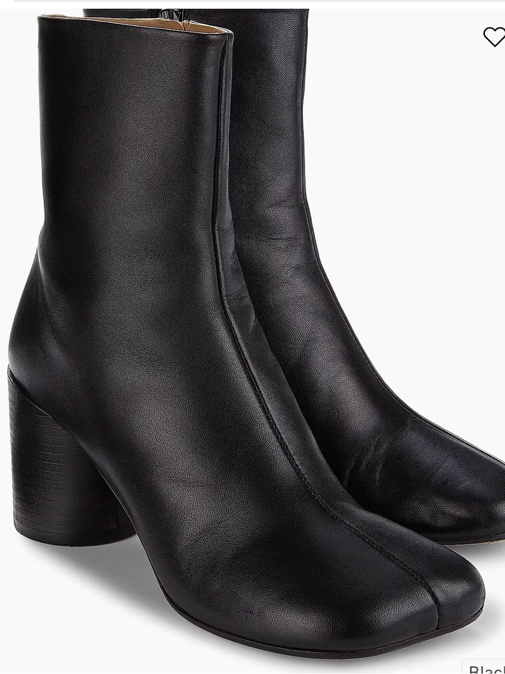 Mason Margiela Anatomic Ankle Boot Black Napa Leather Side Zip Womens Size 8.5